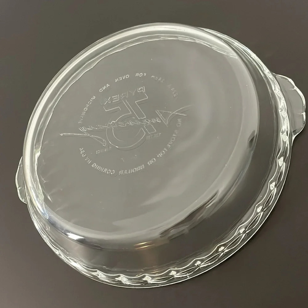 Pyrex Vintage Pie Plate Dish 75th Anniversary Commemorative Clear Glass ‎ Baking - Picture 5 of 8
